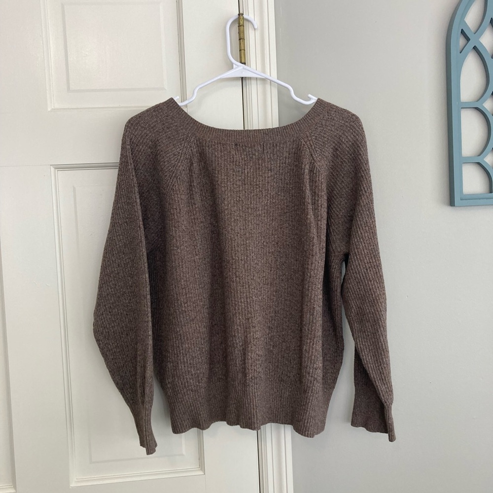 Old Navy Chocolate V-Neck Sweater - Picture 2 of 3